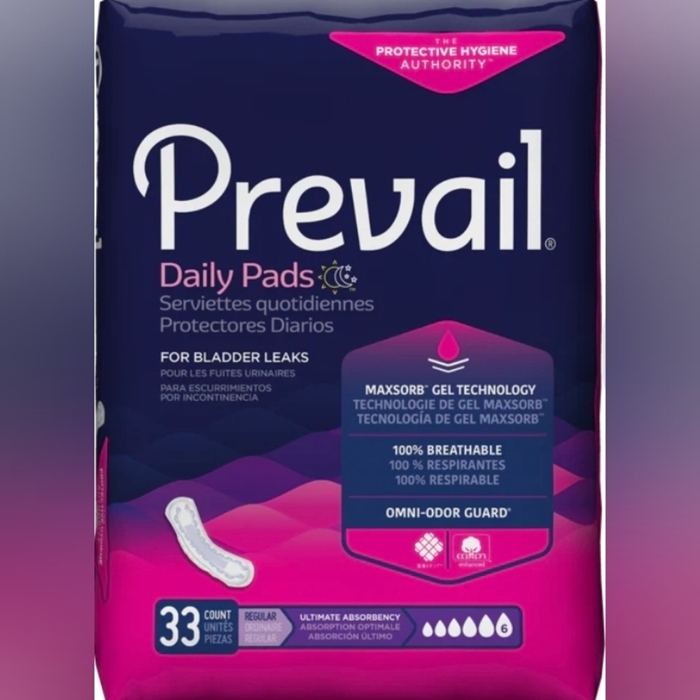 PREVAIL ULTIMATE ABSORBANCY 16" LONG PERIOD INCONTINENCE PADS TOWEL CLEANING - Picture 2 of 9